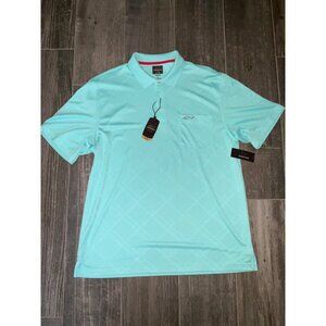 Greg Norman Mens Aqua Polo Shirt With Pocket & Embroidered Shark Logo XL
